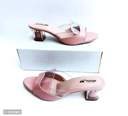 Gorgeous Women   Girls block heel sendal for lightweight comfort heel sendal pink transparent heel sendal-thumb0