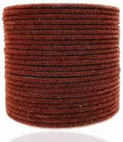 Pari Bangles (2.10 & 2.12 Size) Metal Velvet Bangles for Women and Girls - (Pack of 24 Bangles) (Brown, 2.10)