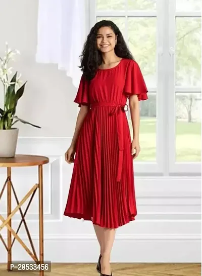 Stylish Fancy Designer Cotton Blend Solid A-Line Dress For Women