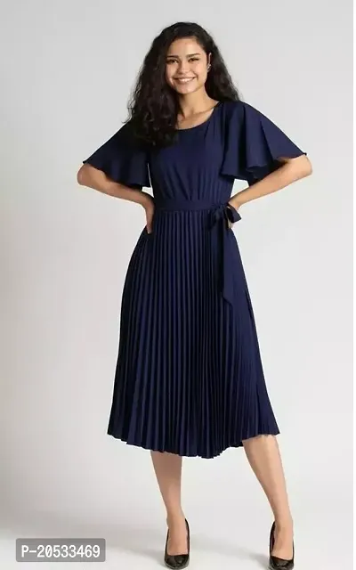 Stylish Fancy Designer Cotton Blend Solid A-Line Dress For Women