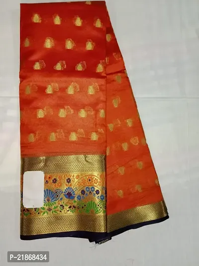 Fancy Silk Blend Saree with Blouse Piece for Women