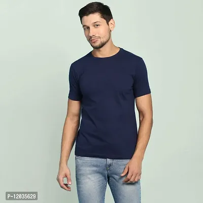 Classic Cotton Half Sleeve Round Neck Tshirt For Men-thumb0