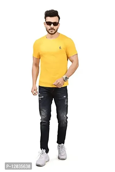 Classic Cotton Half Sleeve Round Neck Tshirt For Men-thumb0