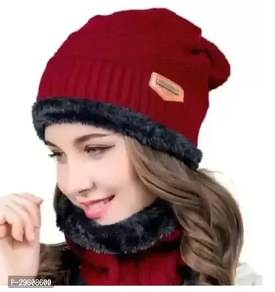 Woolen warm beautiful elegent smart trendy multicolour classy cap for girls  women