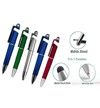 3 in 1 stylus pen premium quality pen with mobile holder  mobile touch stick PACK OF 5