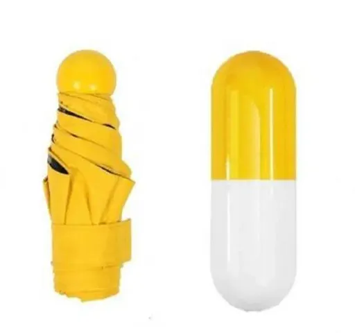 Stylish Capsule Shape Umbrella Yellow