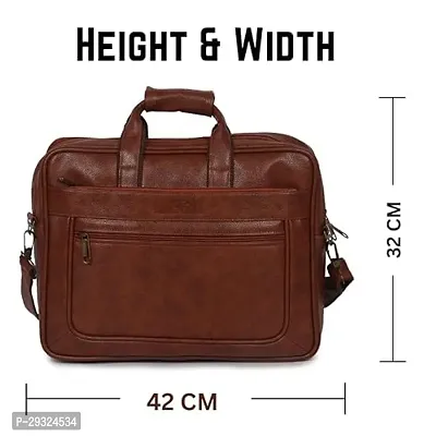 Laptop Bag for Men Genuine Leather Messenger Bag for Office - Fits up to 16 Inch Laptop -Brown-thumb5