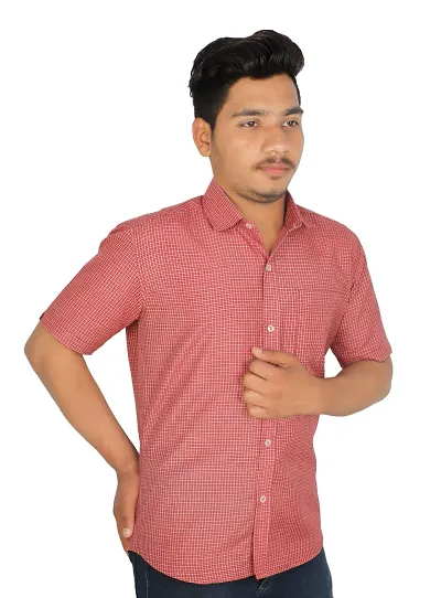 Stylish Men Short Sleeves Regular Fit Formal Shirt