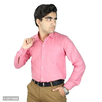 Stylish Men Cotton Long Sleeves Regular Fit Formal Shirt-thumb0