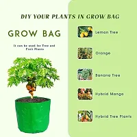 Grow Bag 15X18 Inch Pack of 5 Long Size Bags (220 GSM Strong Grow Bags)-thumb2