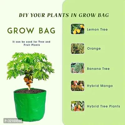 Grow Bag 15X18 Inch Pack of 5 Long Size Bags (220 GSM Strong Grow Bags)-thumb3