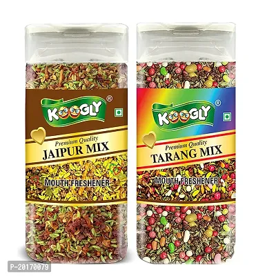 KOOGLY JAIPURI MIX + TARANG MIX - HEALTHY DIGESTIVE | Sweet Saunf Mouth Freshener, After Meal and Drink Mukhwas Mouth Freshener - Easy to Store-thumb0