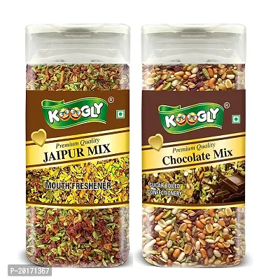 KOOGLY JAIPURI MIX + CHOCOLATE MIX - HEALTHY DIGESTIVE | Sweet Saunf Mouth Freshener, After Meal and Drink Mukhwas Mouth Freshener - Easy to Store