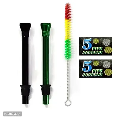 PUFF SMART Multicolour Aluminium/Steel Shooter with Screen Filters and Bong Cleaner Brush for Bong/Waterpipe (12 cm)