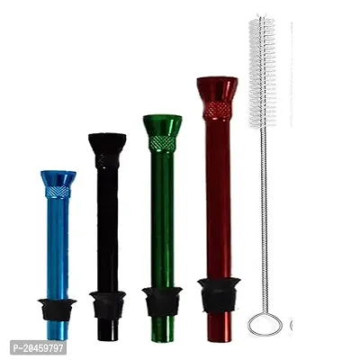 PUFF SMART Aluminum Bong Shooter size by in Shooter (12cm, 10cm, 8cm, 6cm,) and 1 Cleaner Brush Combo Pack of 5