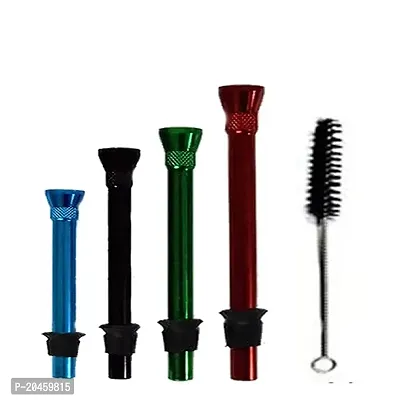 PUFF SMART Aluminum Bong Shooter size by in Shooter (12cm, 10cm, 8cm, 6cm,) and 1 Cleaner Brush Combo Pack of 5-thumb0