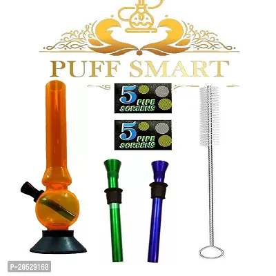 PUFF SMART Acrylic bong8 inch, 2pcs shooter, 10pcs jali, 1 brush Combo
