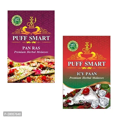 PUFF SMART Premium Herbal Flavor Pan Ras, Icy Paan 50GM (Pack of 2) (100% Nicotine and Tobacco Free)