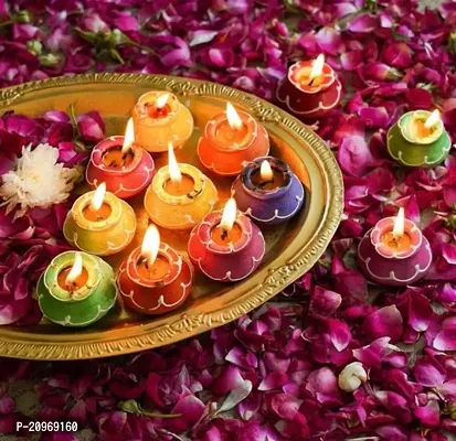 PUFF SMART Diwali Diyas|Traditional Handmade Terracotta Clay Diya| Patili Mitki Deepak Decorate for Diwali|Diya for Puja|Diwali Home Decoration Diya (Set of 10, Multicolour)-thumb5