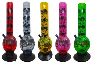 PUFF SMART 12 Inch Mushroom Print Acrylic Waterpipe Bong (Pink-Mushroom)-thumb1