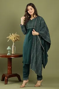 Stylish Women Rayon Solid Party Festival Wear Green Kurta Palazzo Pants Set With Dupatta-thumb3