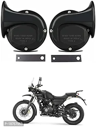 AYW Universal Windtone Jalwa Horn (2 and 4 wheelers), Black color, Heavy plastic body, Set of 2, 12V voltage For Himalayan Rider Universal For All Models