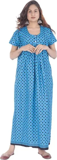 Heaven Women's Maxi Jaipuri Nighty (Free Size, Turquoise)