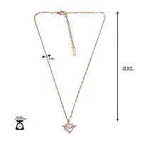 Stylish Fancy Angel Wing American Diamond Locket Necklace And Rose Gold Pendant With Chain-thumb1