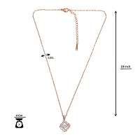 Stylish Fancy Ad Stone Locket Necklace And Rose Gold Pendant With Chain-thumb1