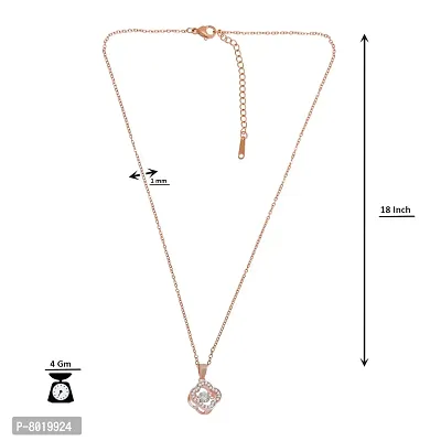 Stylish Fancy Ad Stone Locket Necklace And Rose Gold Pendant With Chain-thumb2