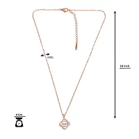 Stylish Fancy American Diamond Locket Necklace And Rose Gold Pendant With Chain-thumb1