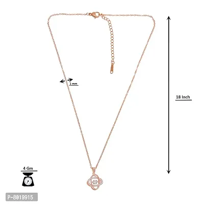 Stylish Fancy American Diamond Locket Necklace And Rose Gold Pendant With Chain-thumb2