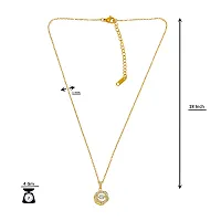 Stylish Fancy Elegant American Diamond Stone Locket Necklace And Gold Pendant With Chain-thumb1