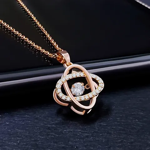 Stylish Fancy American Diamond Locket Necklace And Pendant With Chain