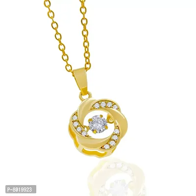 Stylish Fancy Elegant American Diamond Stone Locket Necklace And Gold Pendant With Chain-thumb5