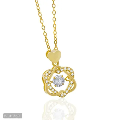 Stylish Fancy Elegant American Diamond Heart Shape Locket Necklace And Gold Pendant With Chain-thumb5