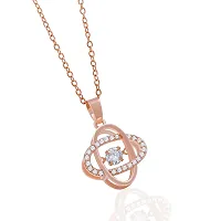 Stylish Fancy American Diamond Locket Necklace And Rose Gold Pendant With Chain-thumb4