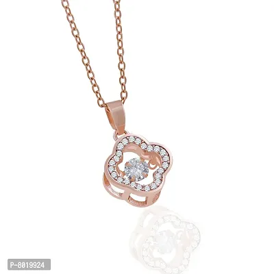 Stylish Fancy Ad Stone Locket Necklace And Rose Gold Pendant With Chain-thumb5