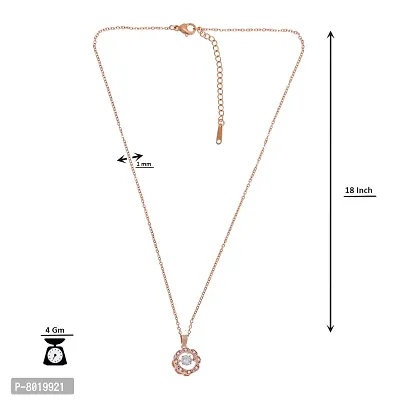 Stylish Fancy Ad Flower Shape Locket Necklace And Rose Gold Pendant With Chain-thumb2