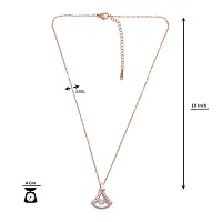 Stylish Fancy Elegant American Diamond Locket Necklace And Rose Gold Pendant-thumb1