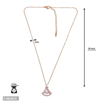 Stylish Fancy Elegant American Diamond Locket Necklace And Rose Gold Pendant-thumb2