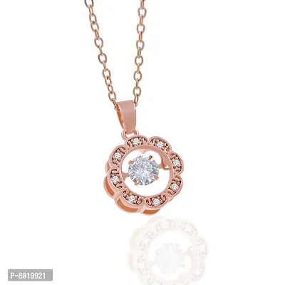 Stylish Fancy Ad Flower Shape Locket Necklace And Rose Gold Pendant With Chain-thumb5