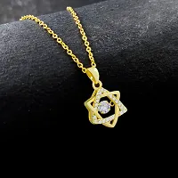 Stylish Fancy Elegant American Diamond Pendant Necklace And Gold Pendant With Chain For Women-thumb3