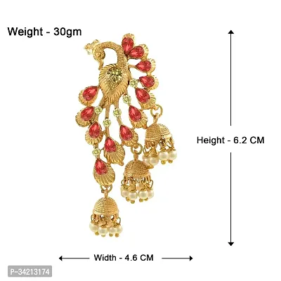 Shimmering Pink Alloy Drop Earrings For Women And Girls-thumb4