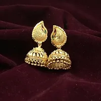 Shimmering Golden Alloy Jhumkas For Women And Girls-thumb4