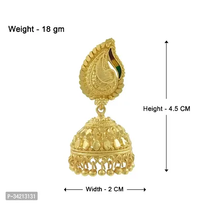 Shimmering Golden Alloy Jhumkas For Women And Girls-thumb3