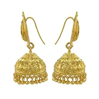 Shimmering Golden Alloy Jhumkas For Women And Girls-thumb1