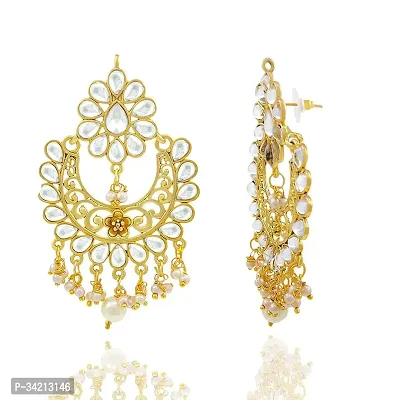 Shimmering Golden Alloy Chandbalis For Women And Girls-thumb3