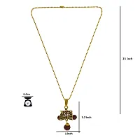 Stylish Gold Plated Mahakal Damru Letter Locket With Chain For Men And Women-thumb2