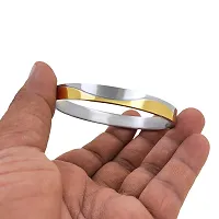 High Polished Stainless Steel Designer Gold-Silver Plated Kada-thumb3